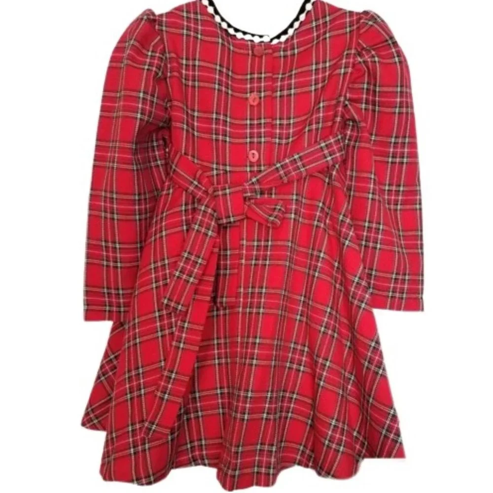 Bonnie Jean Red Plaid Christmas Dress - Toddler Girl's 2 T